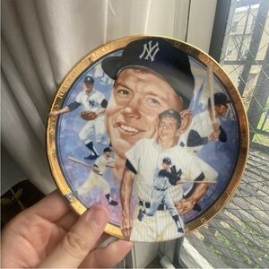 Vintage 1992 The Legendary Mickey Mantle Hamilton Collection Plate w/Certificate